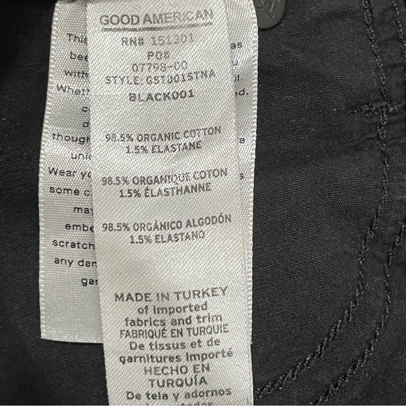 Good American Women's 0/25 Good Legs Straight Jean Black Coated GST001STNA - Picture 12 of 13